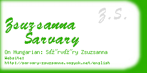 zsuzsanna sarvary business card